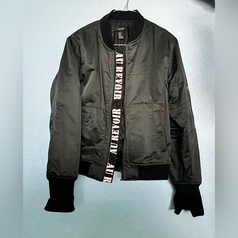 Forever 21 “Au Revoir” bomber jacket. Size M